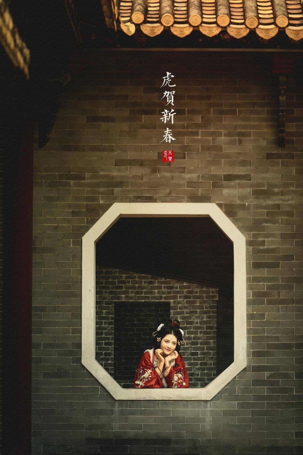 汉服少女容貌俏丽身姿窈窕图片