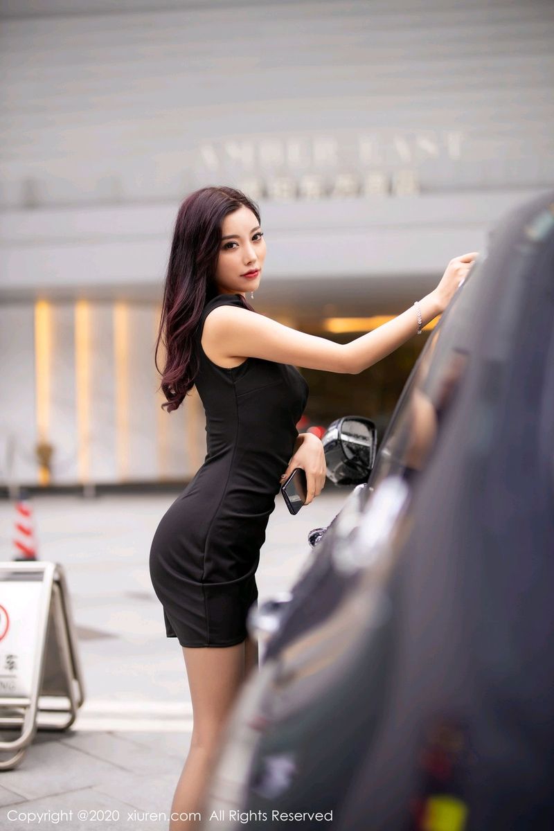 [XiuRen秀人网] 性感女神杨晨晨sugar黑丝美腿典雅吊裙风情写真 No.2241