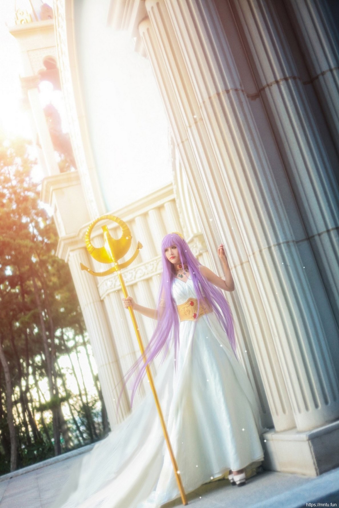 长裙美女Cosplay动漫美女城户纱织尽展女神气质