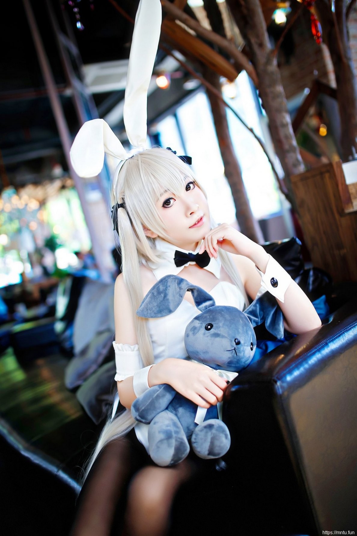 迷人美女黑丝美腿cosplay兔女郎春日野穹妩媚妖艳