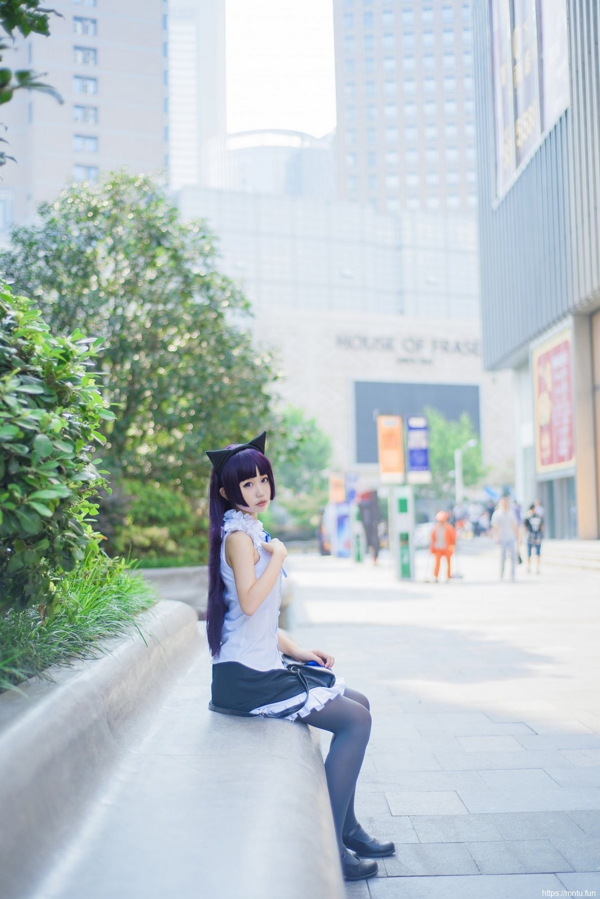 娇小迷人萌妹子哥特萝莉装扮cosplay五更琉璃黑猫