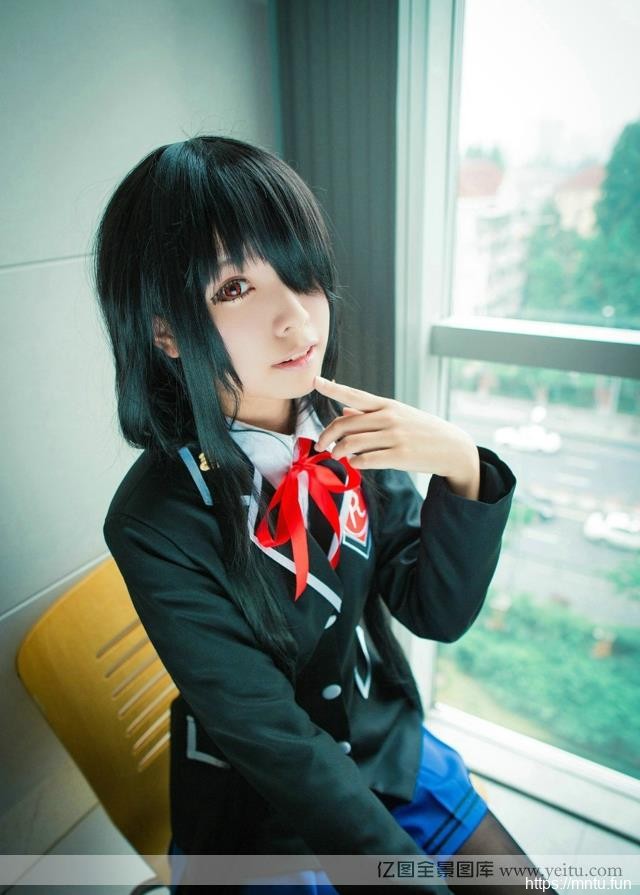 长发学生妹邪恶cosplay子黑丝迷情cosplay