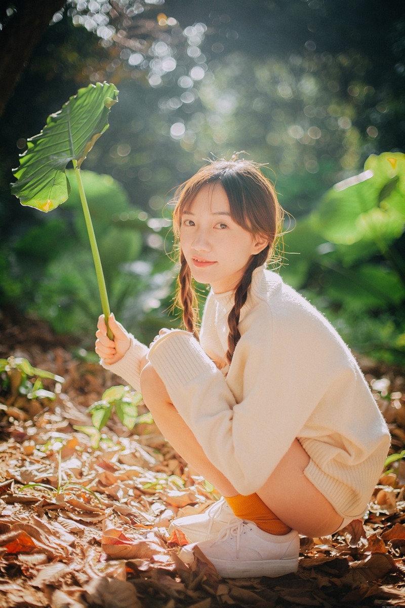 双马尾辫森系女孩阳光唯美意境写真