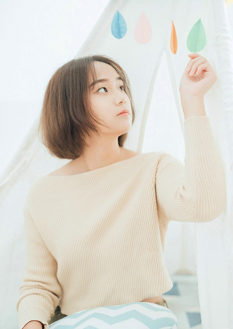 可爱圆脸波波头少女青春无敌