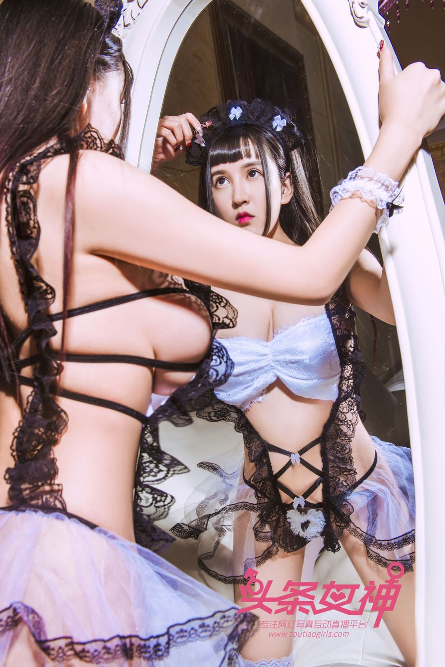 [TouTiao头条女神] 美女模特大晗 – 花裙妹妹+我是小奶牛主题写真