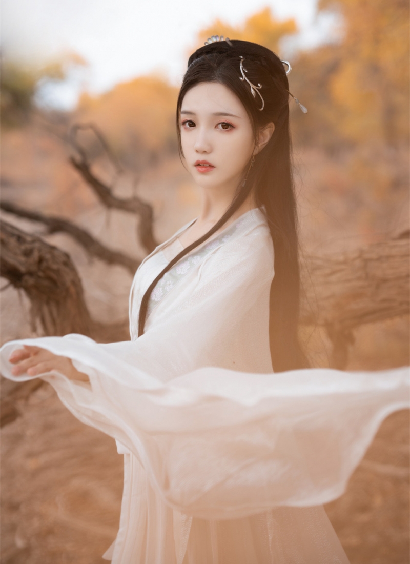 古装美女白衣飘飘美若天仙图片